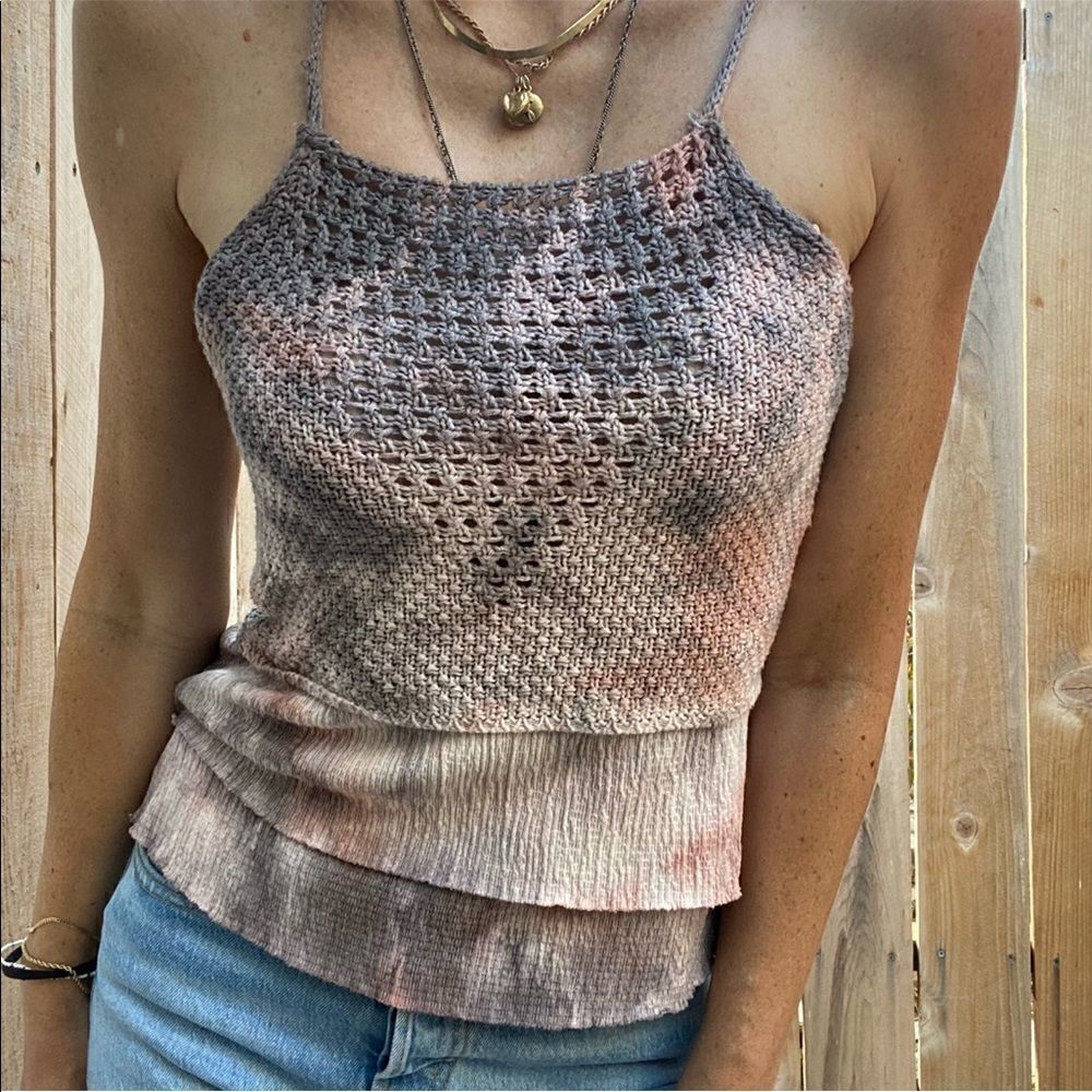 Mango tie dyed crochet top